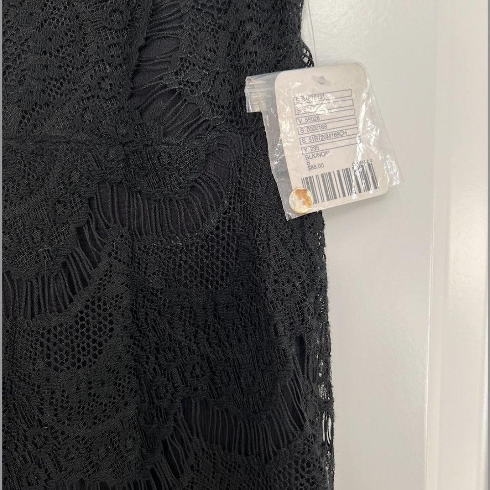 Free People Intimately She's Got It Lace Slip Dress Size Small Black High Neck - Picture 2 of 9